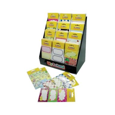 Esp. 240 conf 6 etichette 8x4,5cm fantasia (21 soggetti)