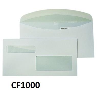 Buste bianche 11x23 doppia finestra gr.80 cf1000