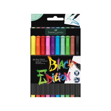 Pennarelli brush black edition cf10 etui