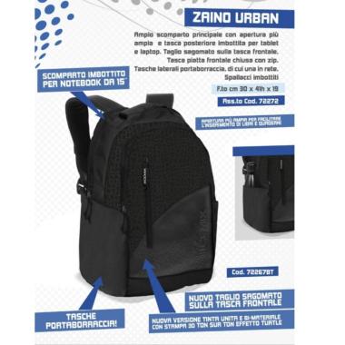 Zaino urban comix tween black turtle