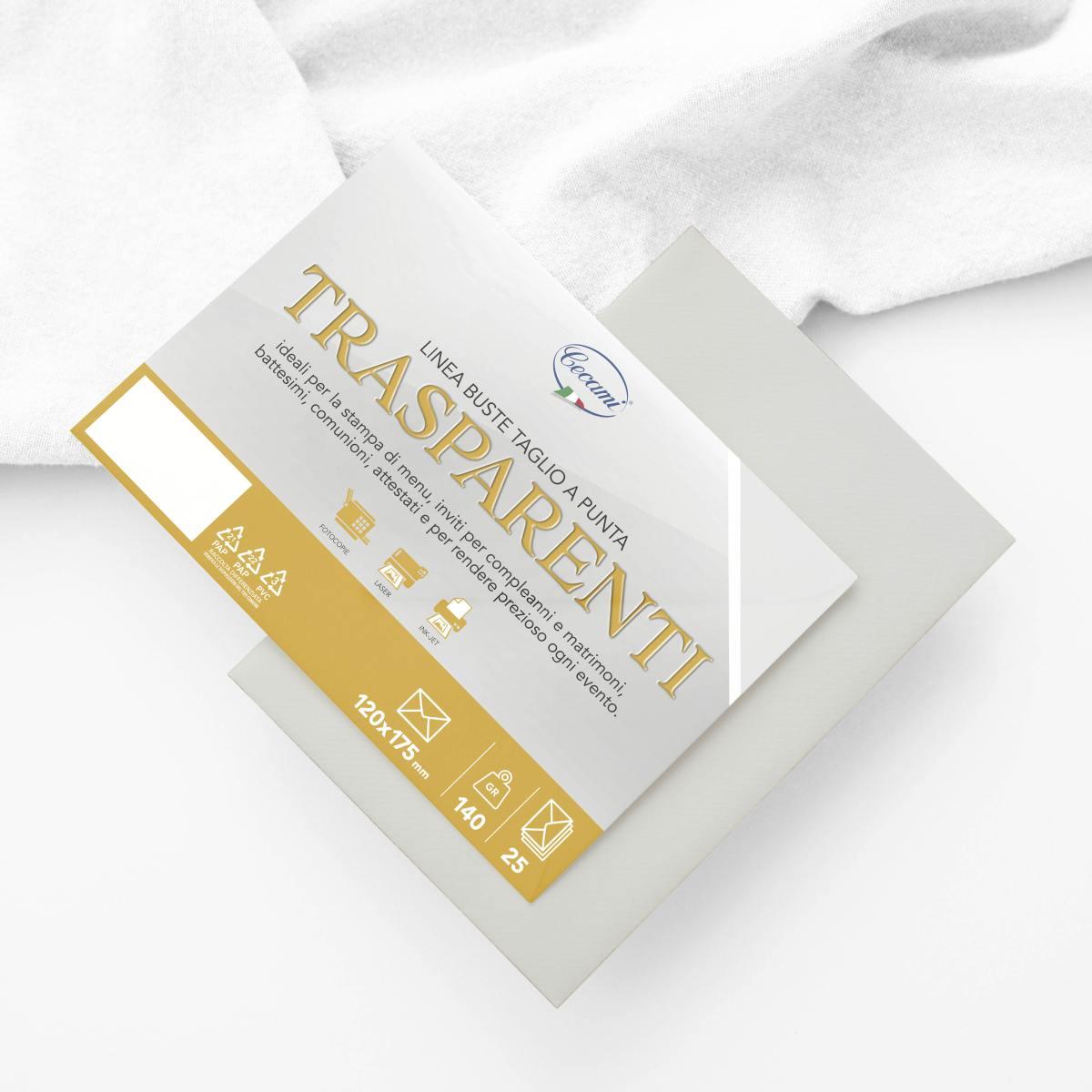 Busta 12x18 trasparente t/punta gr140 cf25