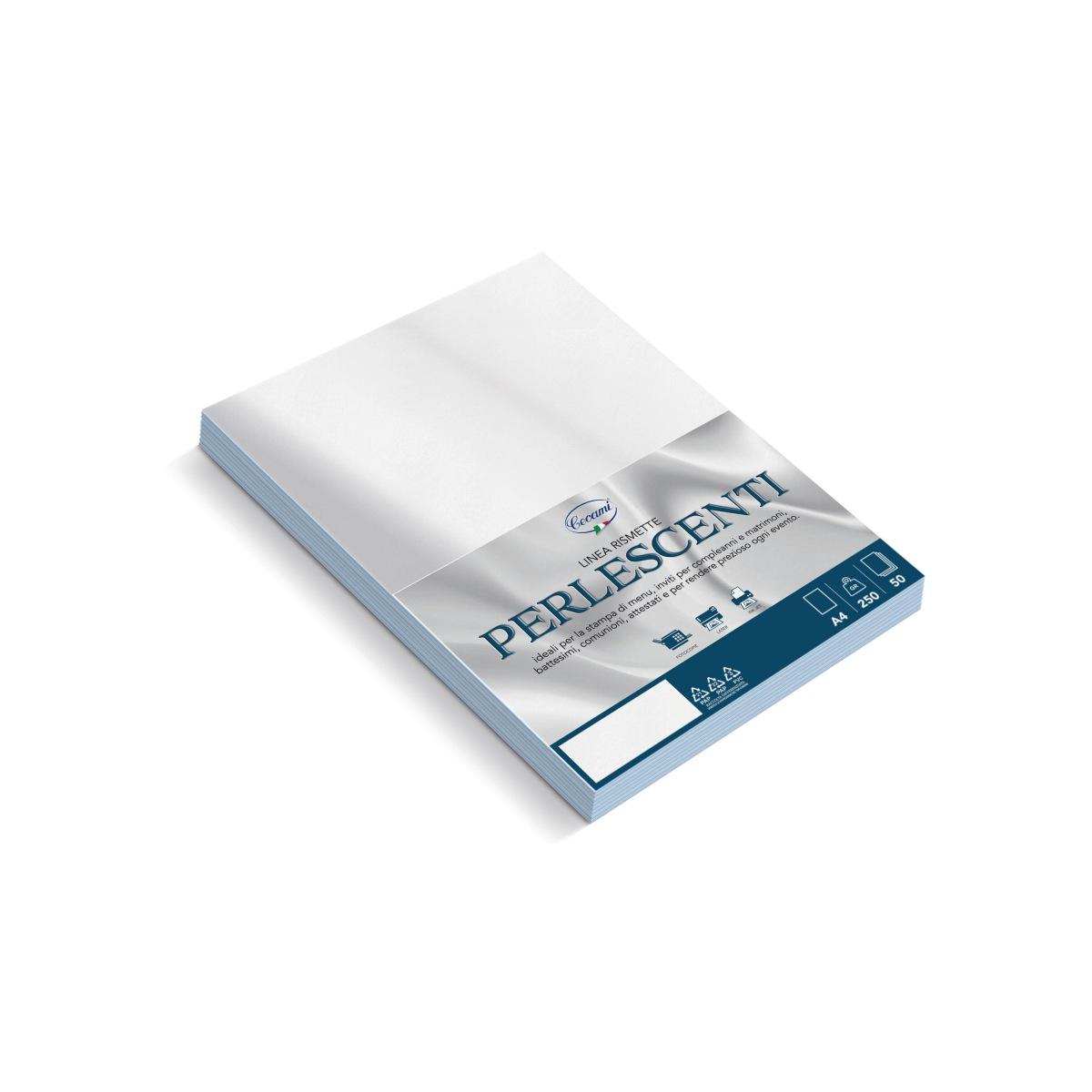 Blister 50 cartoncini a4 stardust bianco gr250