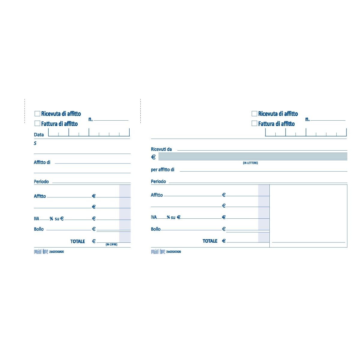 Blocco ricevute affitto madre figlia 2cop