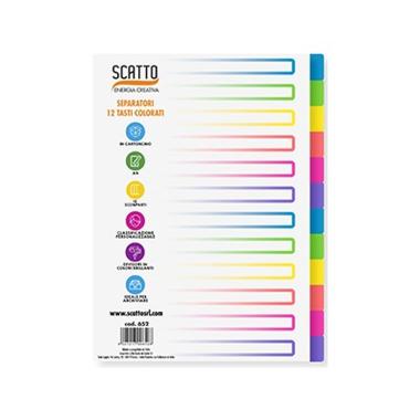 Divisori in cartoncino 12 tasti a4 col