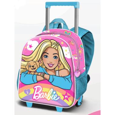 Zaino trolley asilo barbie rainbow 3d