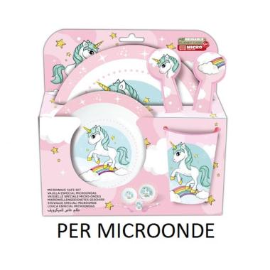 Set pappa 5pz unicorno microonde