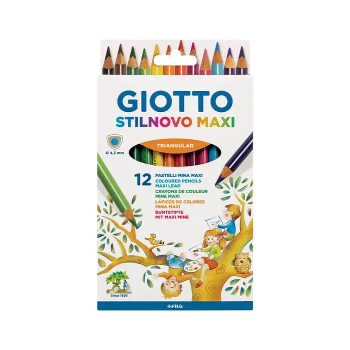Giotto stilnovo maxi pastelli 12 colori