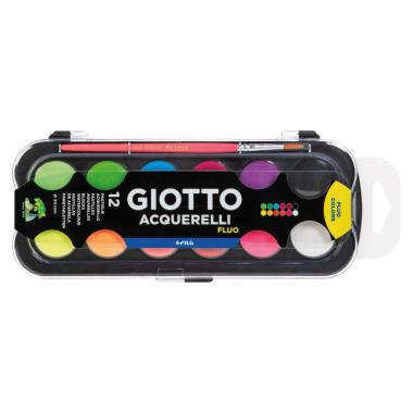 Giotto acquerelli d.30 12 colori fluo
