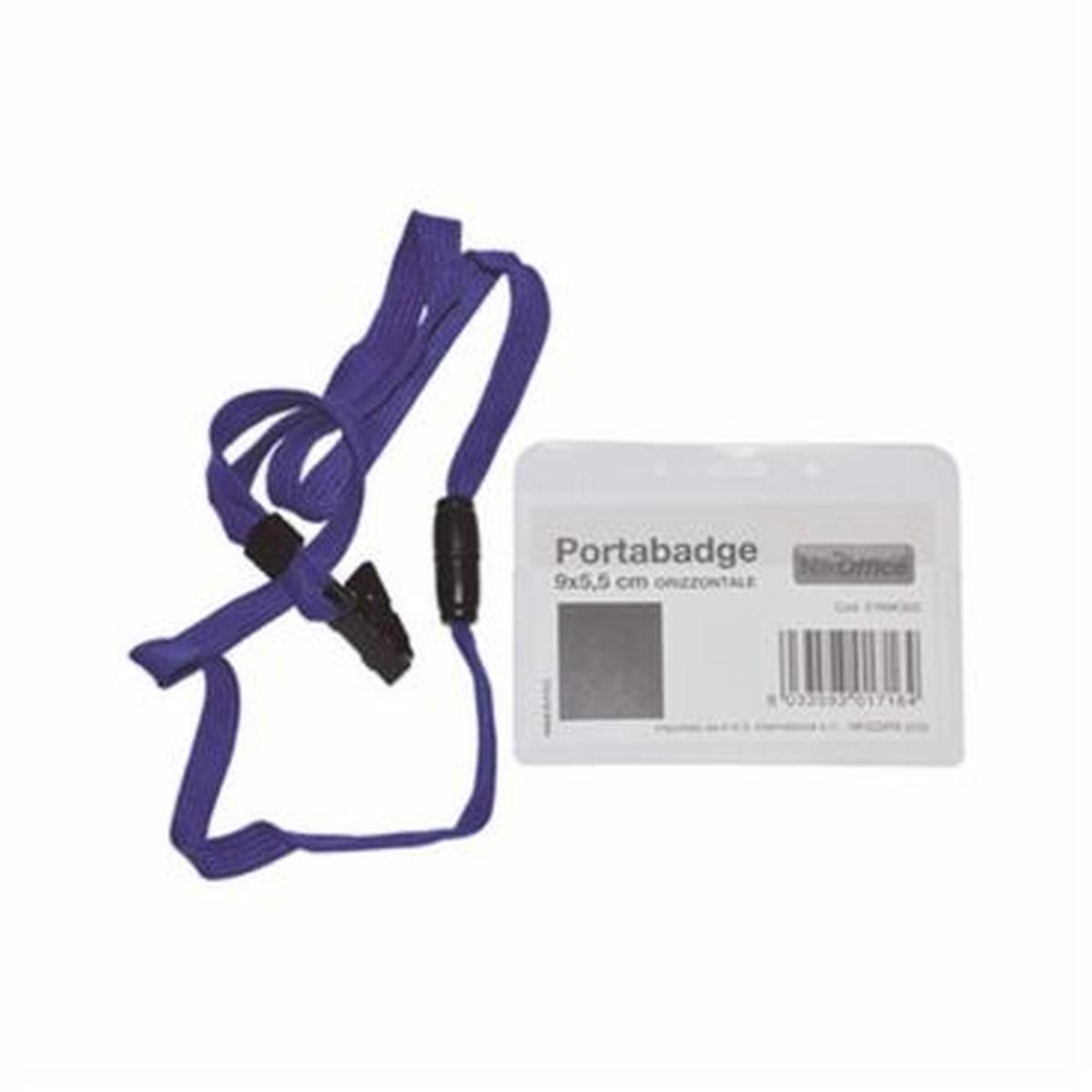 Portabadge orizzontale con laccio cm 9x5,5 cf30