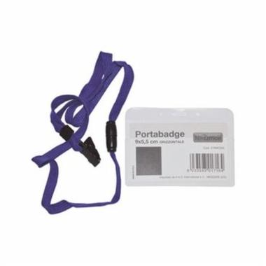 Portabadge orizzontale con laccio cm 9x5,5 cf30