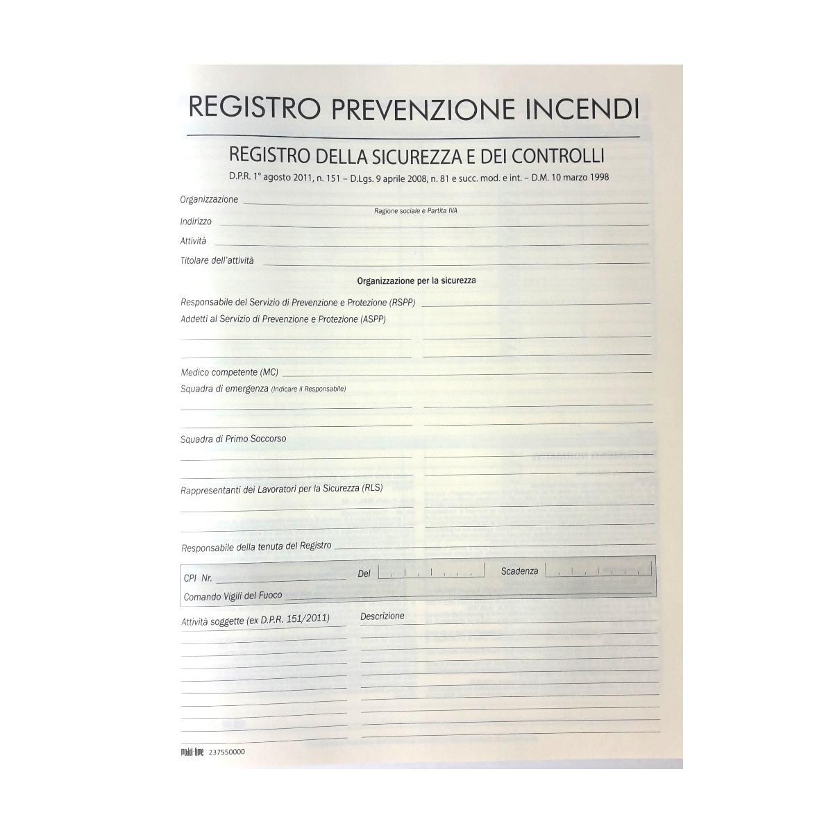 Registro prevenzione incendi 48 pag.