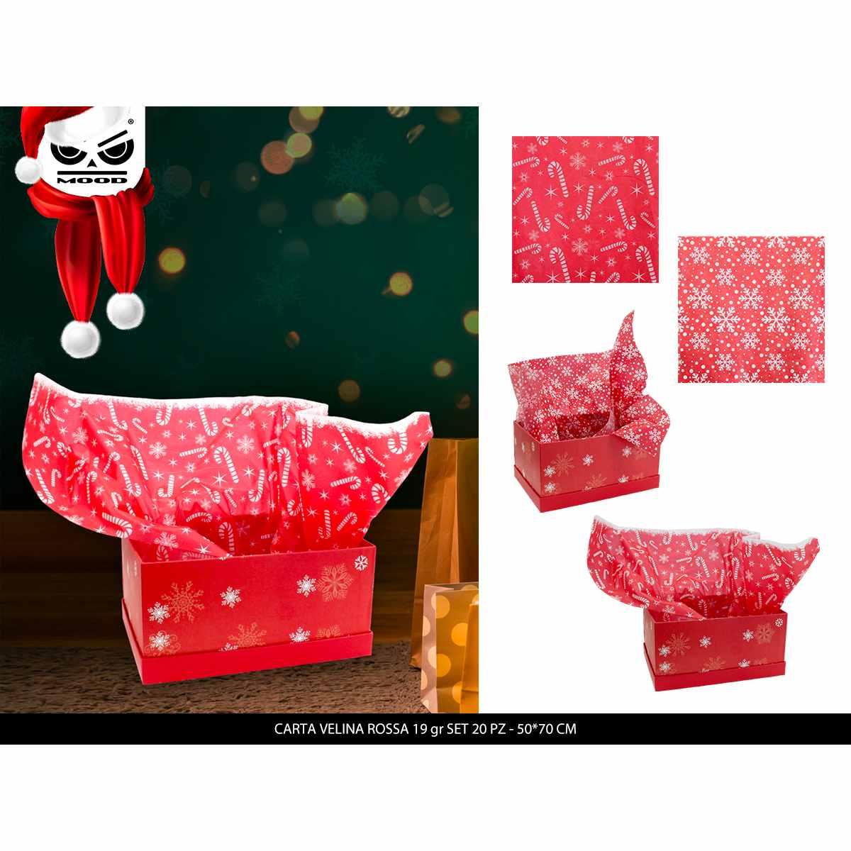 CARTA VELINA ROSSA 19 gr SET 20 PZ