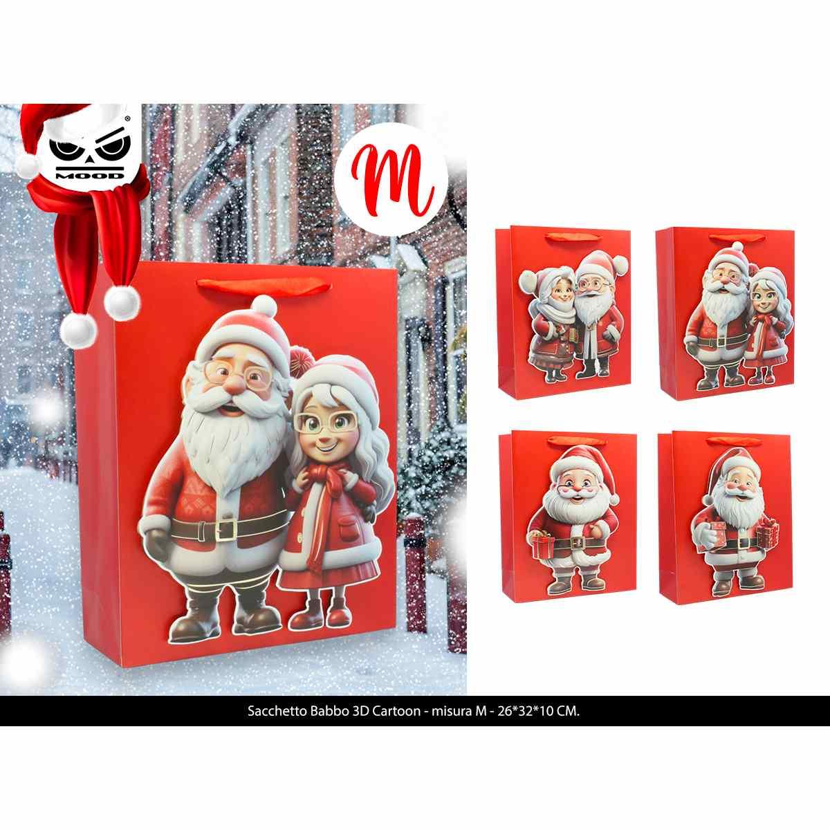 Sacchetto babbo 3d cartoon medium