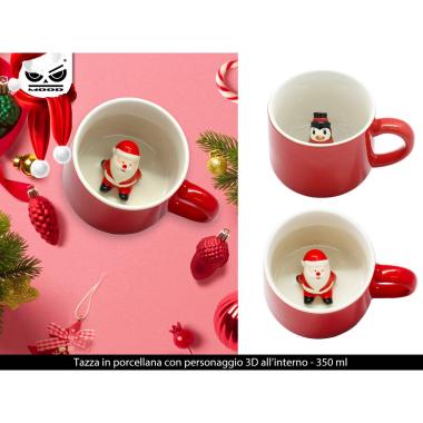 Tazza in porcellana con personaggio 3d all'interno