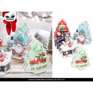 Scatola in latta albero di natale