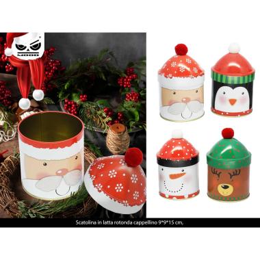 Scatola in latta rotonda cappellino