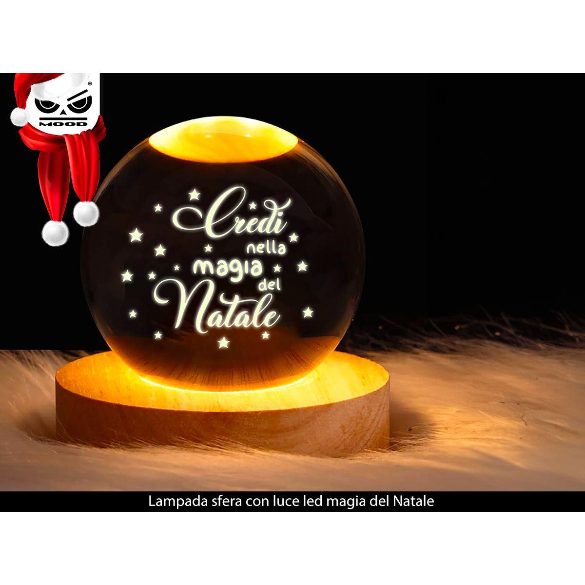 Lampada sfera con luce led magia del natale