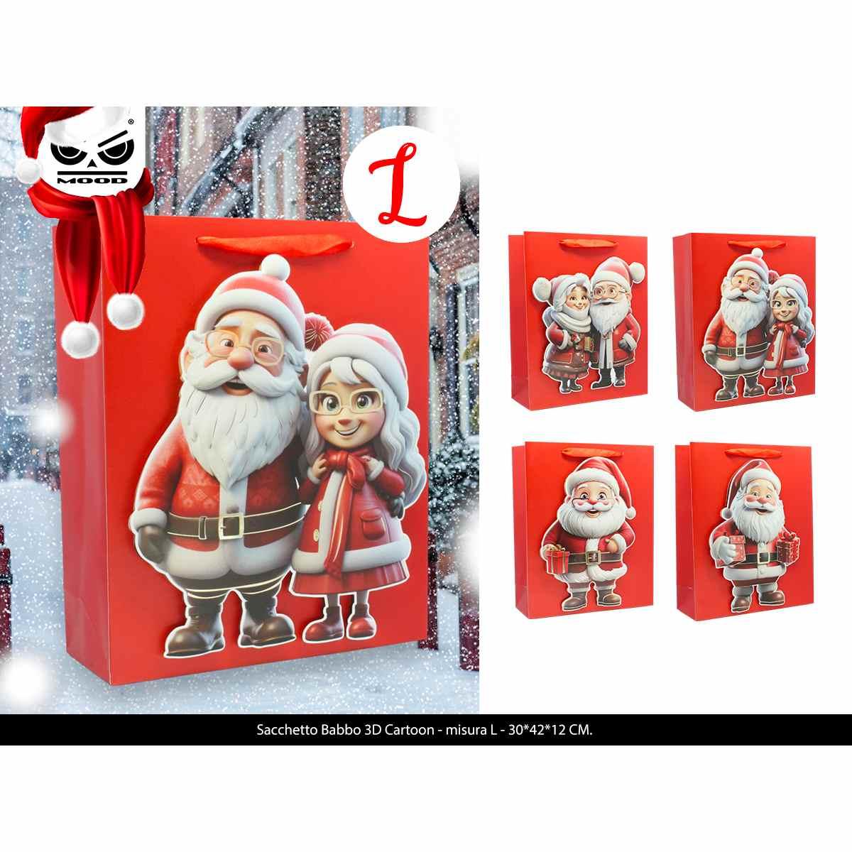 Sacchetto babbo 3d cartoon large