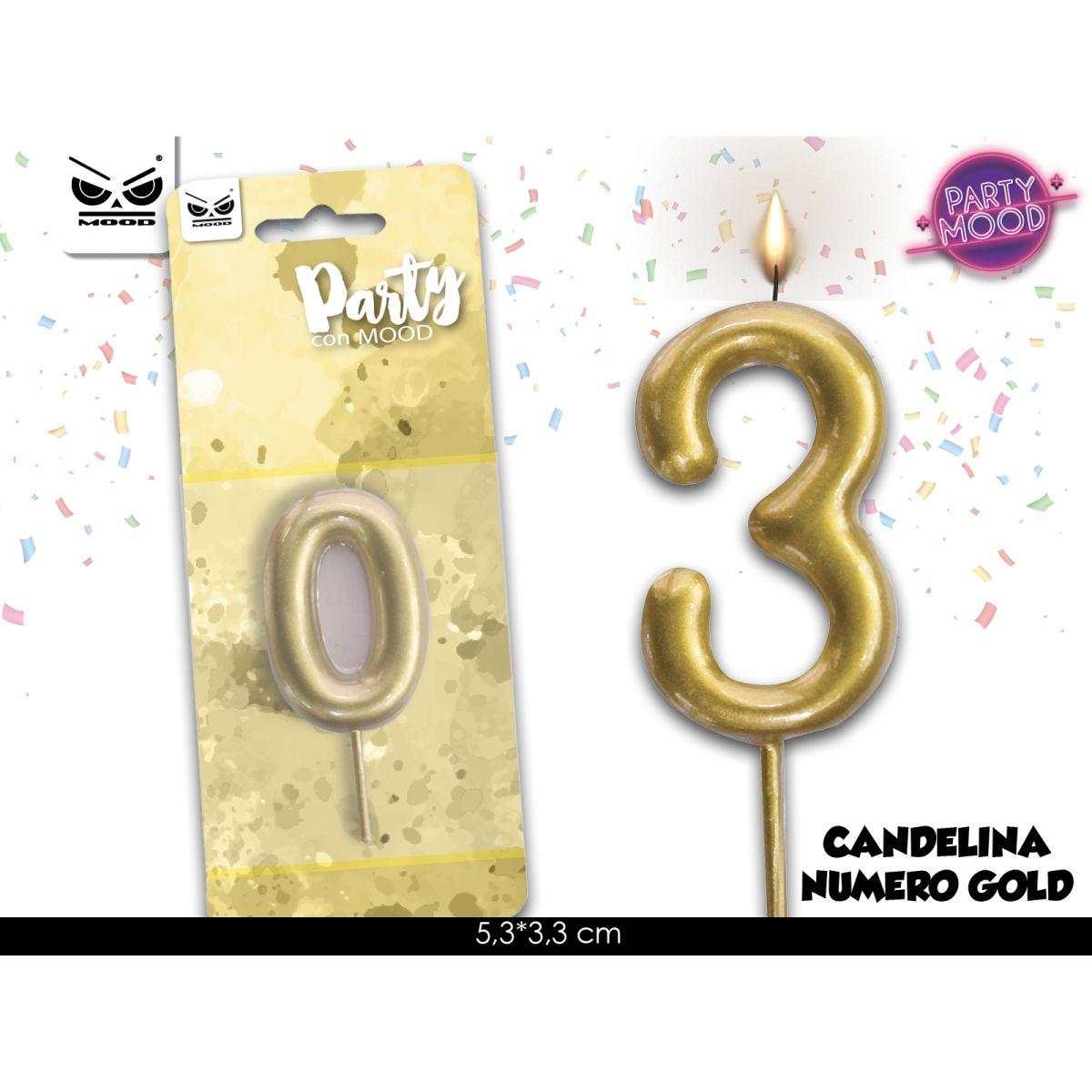 Candelina oro numero 3