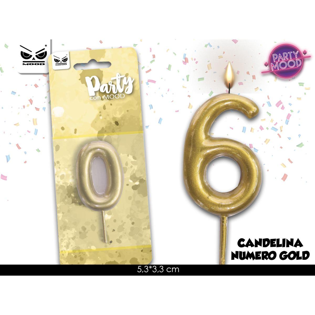 Candelina oro numero 6