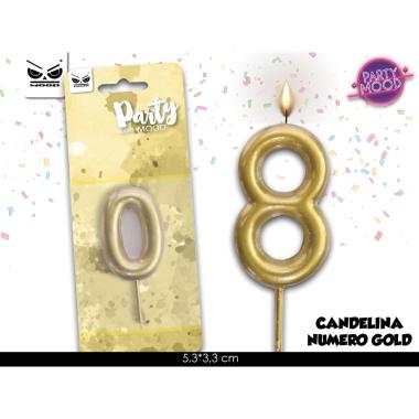 Candelina oro numero 8