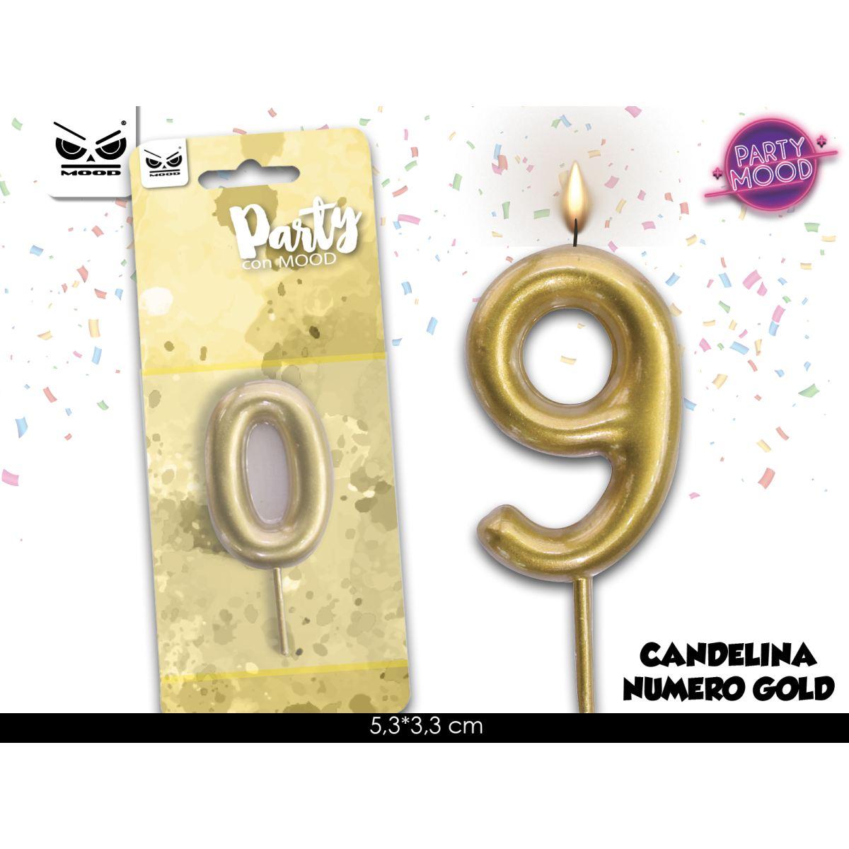 Candelina oro numero 9