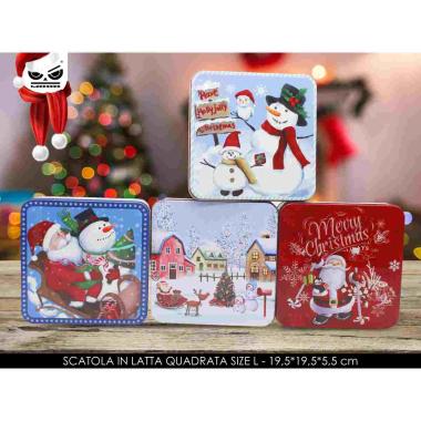 Scatola in latta quadrata mis. l