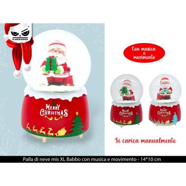 Palla di neve babbo mis xl natale con musica e movimento