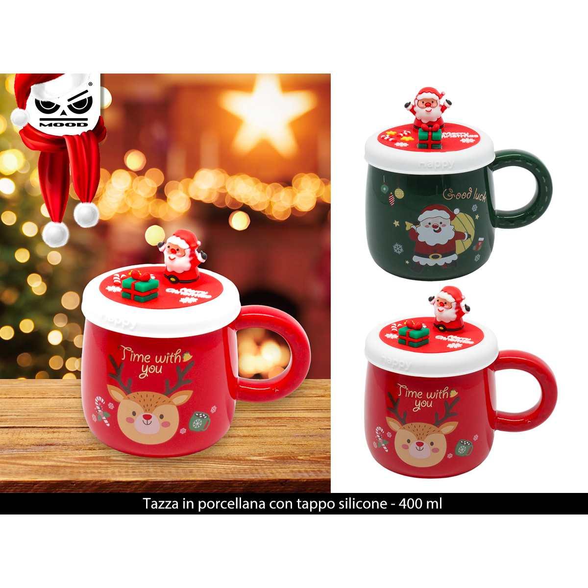 Tazza in porcellana con tappo silicone