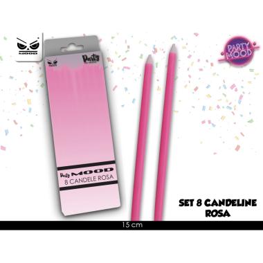 Set 8 candele rosa conf.12