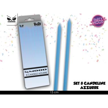 Set 8 candele azzurre