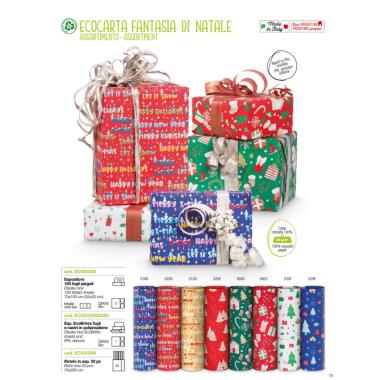 Carta regalo ecocarta rotolino da 70cm x2mt ass.2n