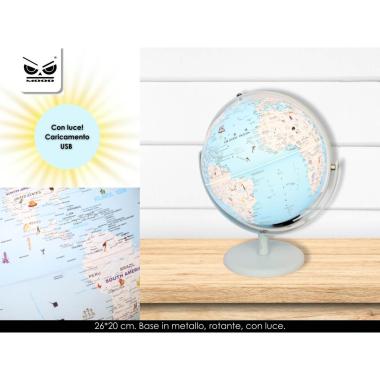 Mappamondo con luce lampada