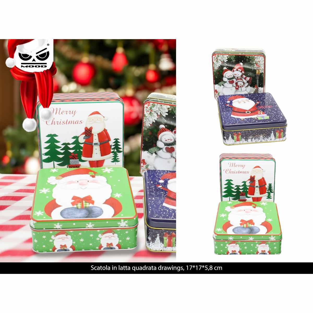 Scatola in latta quadrata drawing