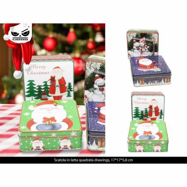 Scatola in latta quadrata drawing