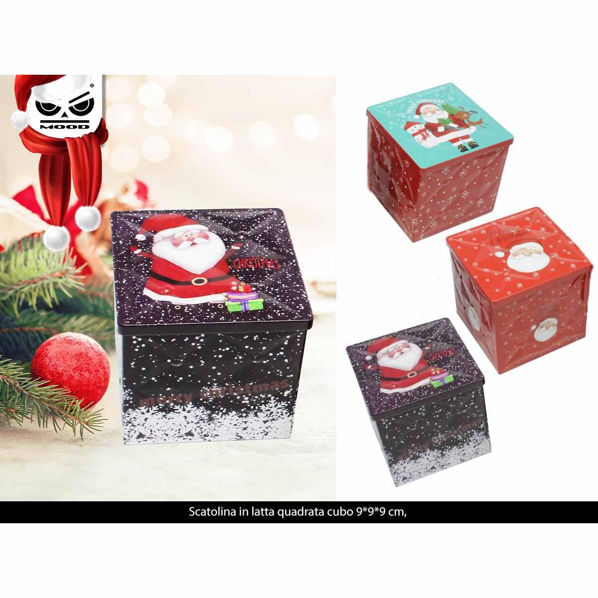 Scatola in latta quadrata cubo