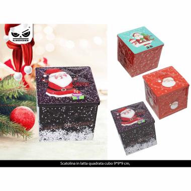Scatola in latta quadrata cubo