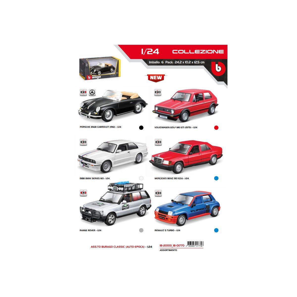 Ass. burago classic auto d'epoca 1:24