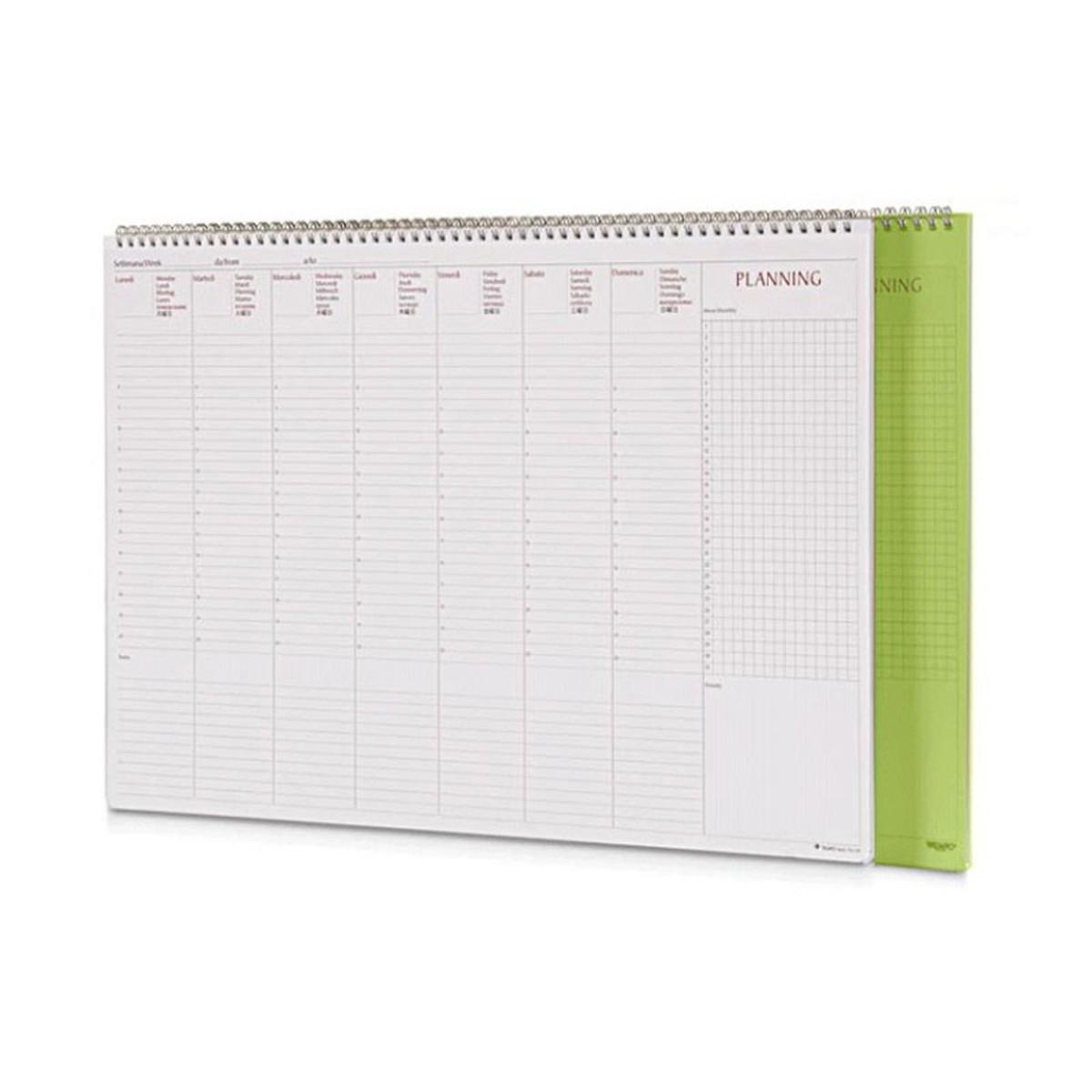 Planning da tavolo settimanale maxi spiralato ppl 50x35