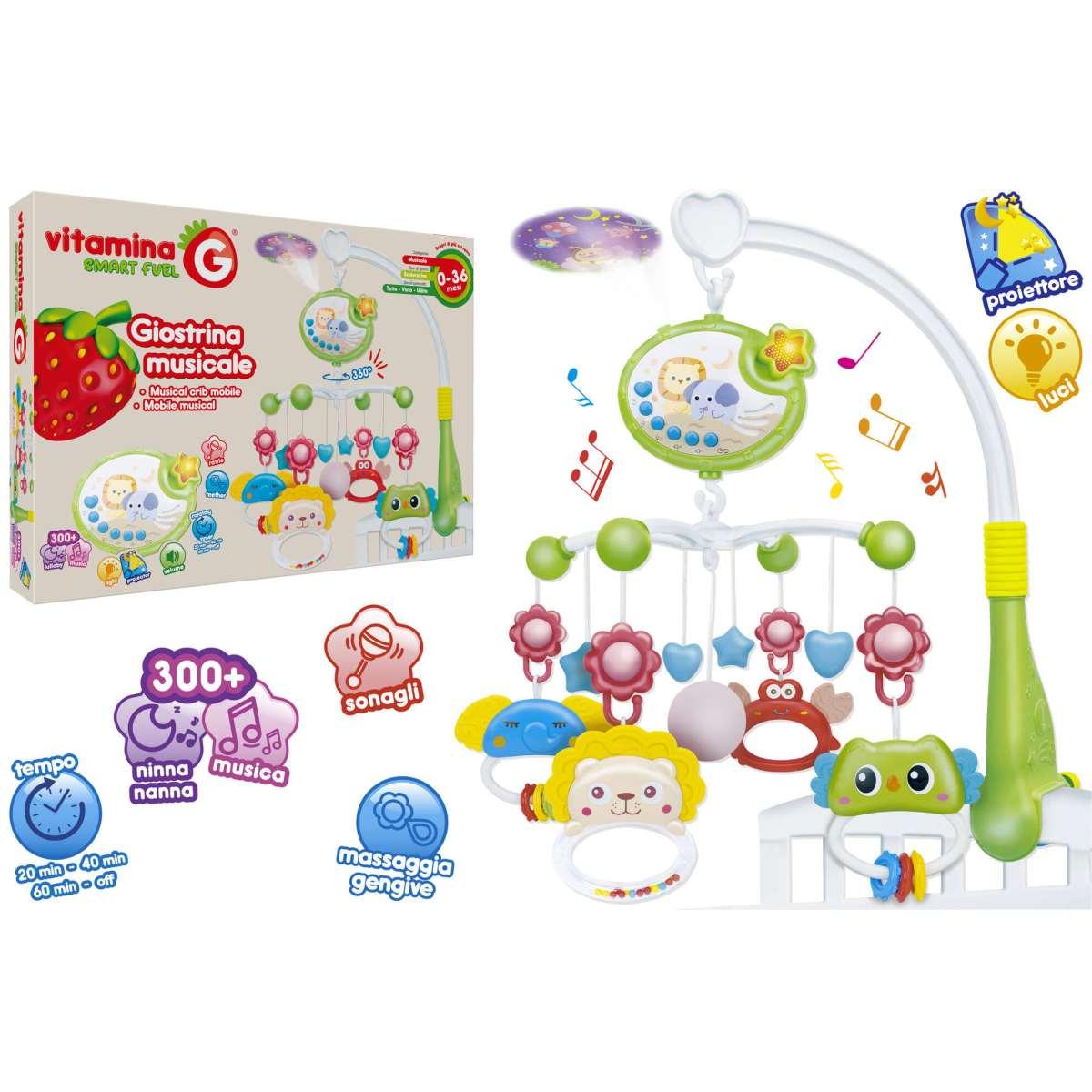 Giostrina musicale b/o c/luce/musiche/proiettore