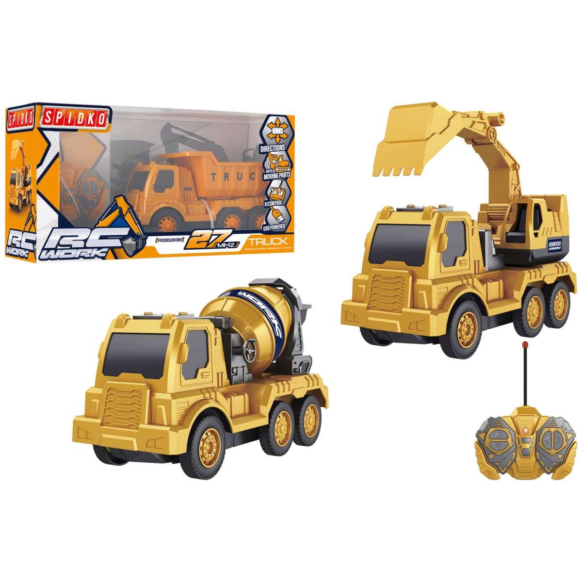 Mezzi lavoro r/c 27.145mhz c/pacco batt. 3ass.