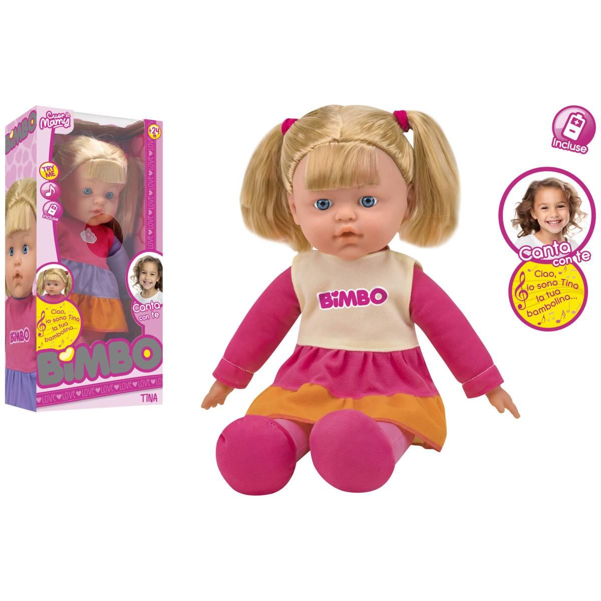 Bambola c. morbido cm44 b/o canta con te t-me 2col