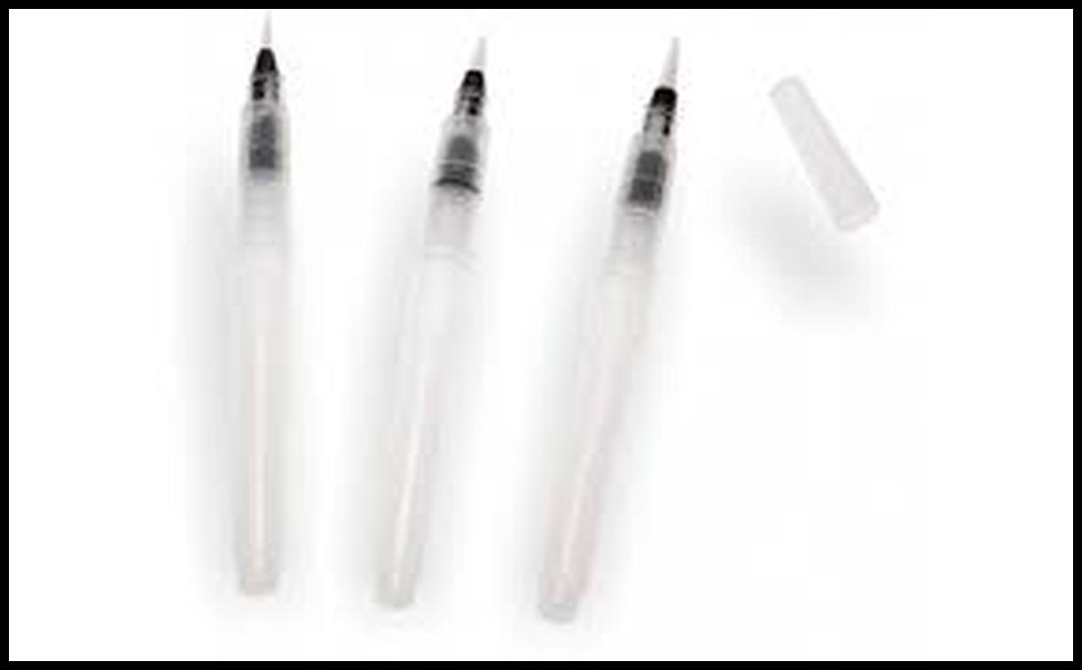 Set 3 pennelli brush con serbatoio tondi