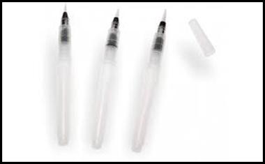 Set 3 pennelli brush con serbatoio tondi