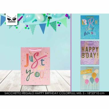Sacchetto regalo happy birthday color mis. s