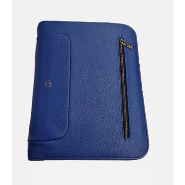 Portablocco a4 con zip gate paint in ecopelle blu