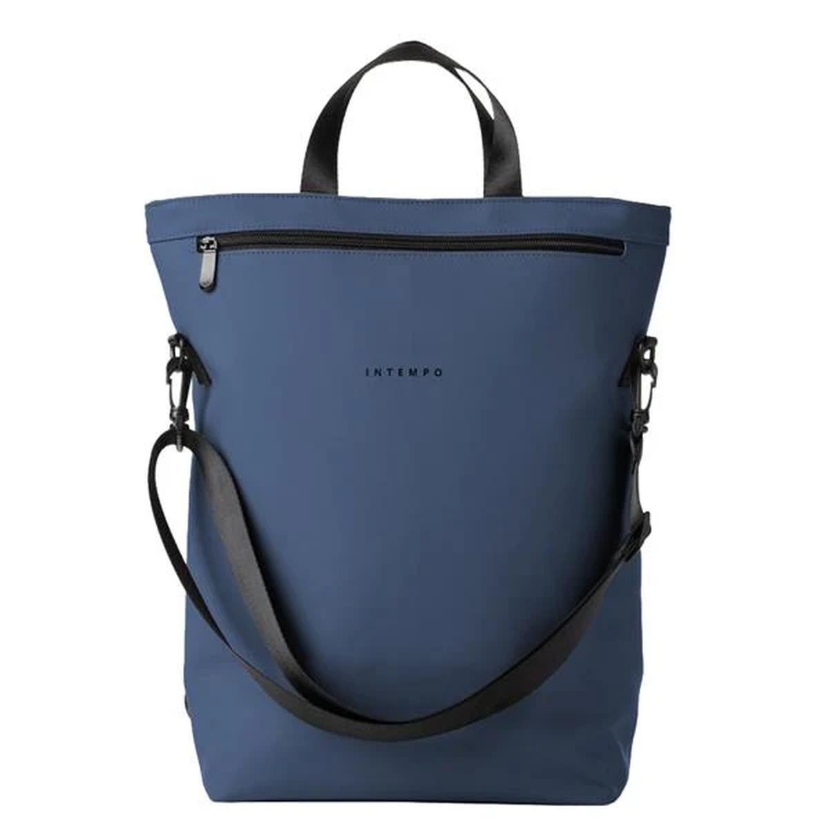 Borsa tote bag drop in gomma antipioggia blu