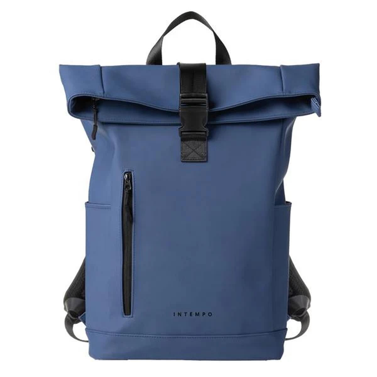 Borsa roll top drop in gomma antipioggia blu
