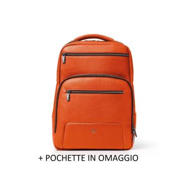 Zaino gate paint in ecopelle + pochette gate arancio