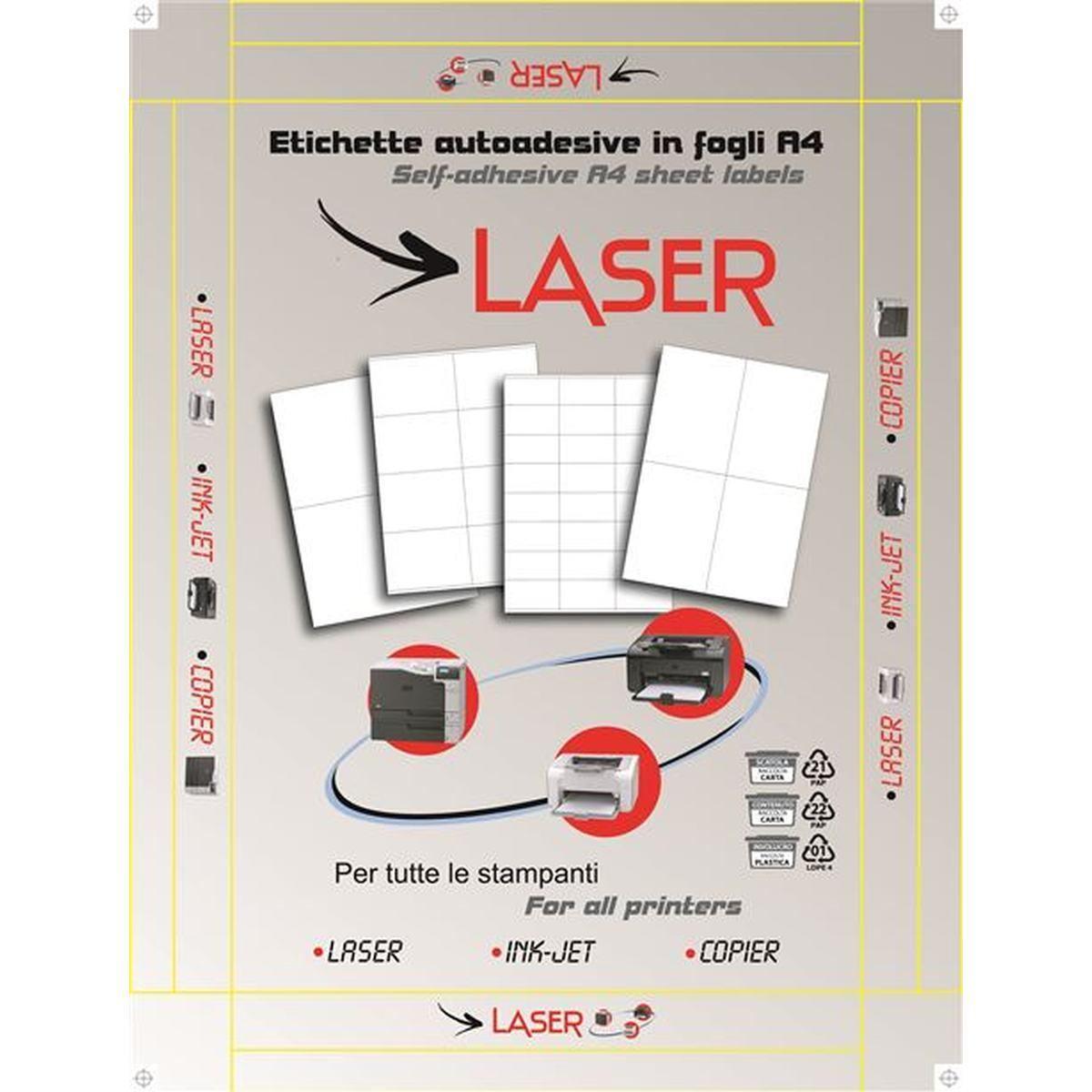 Cf.100 etichette ades. su a4 52,5x37